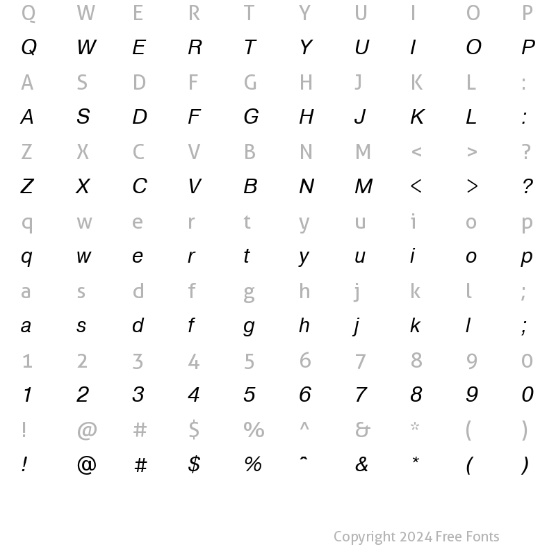 Character Map of ArtsansC Italic