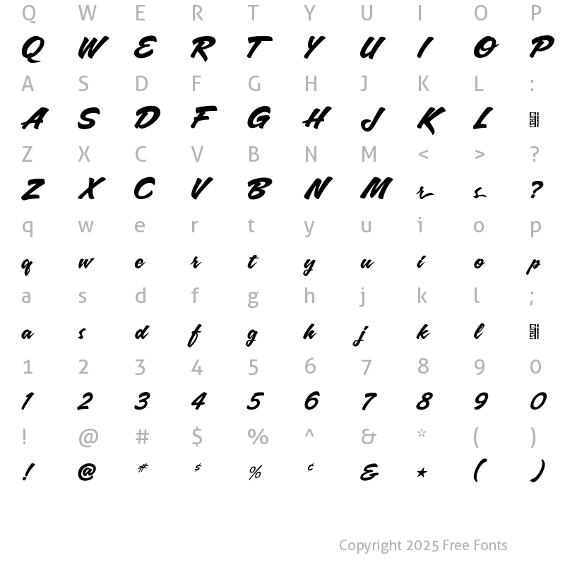 Character Map of A&S Blaze Regular