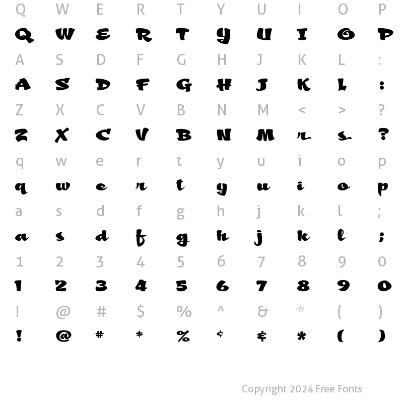 Character Map of A&S Brushwacker Bold