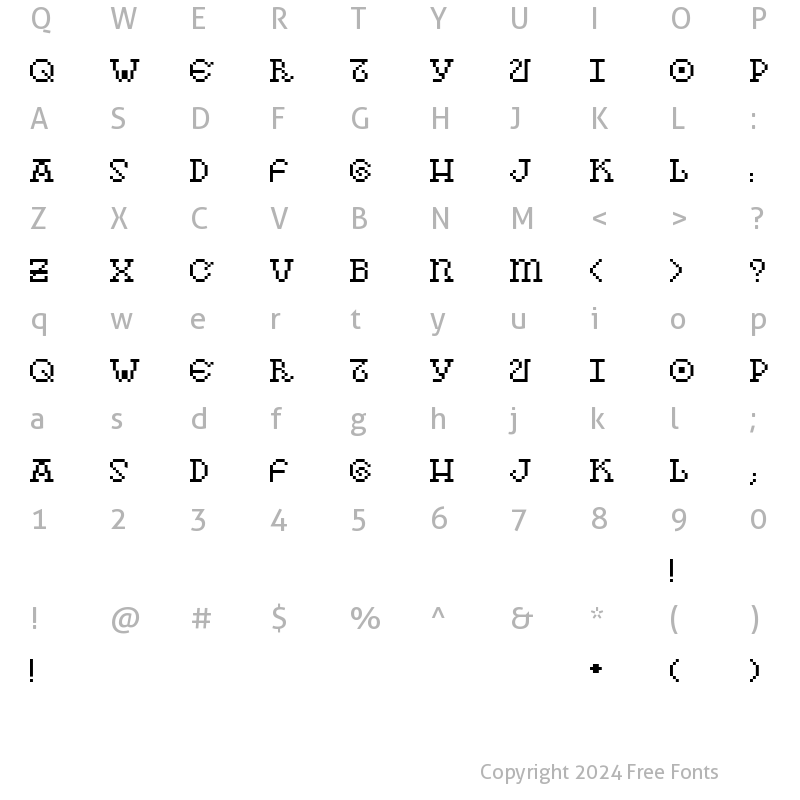 Character Map of As pedras da Belle Otero Regular