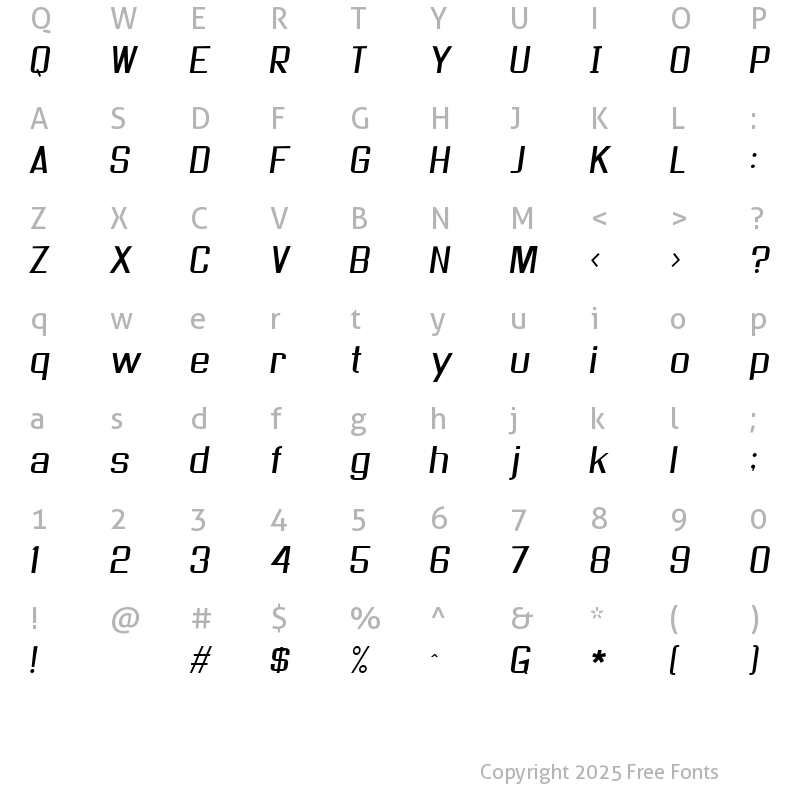 Character Map of As seen on TV Skew Regular