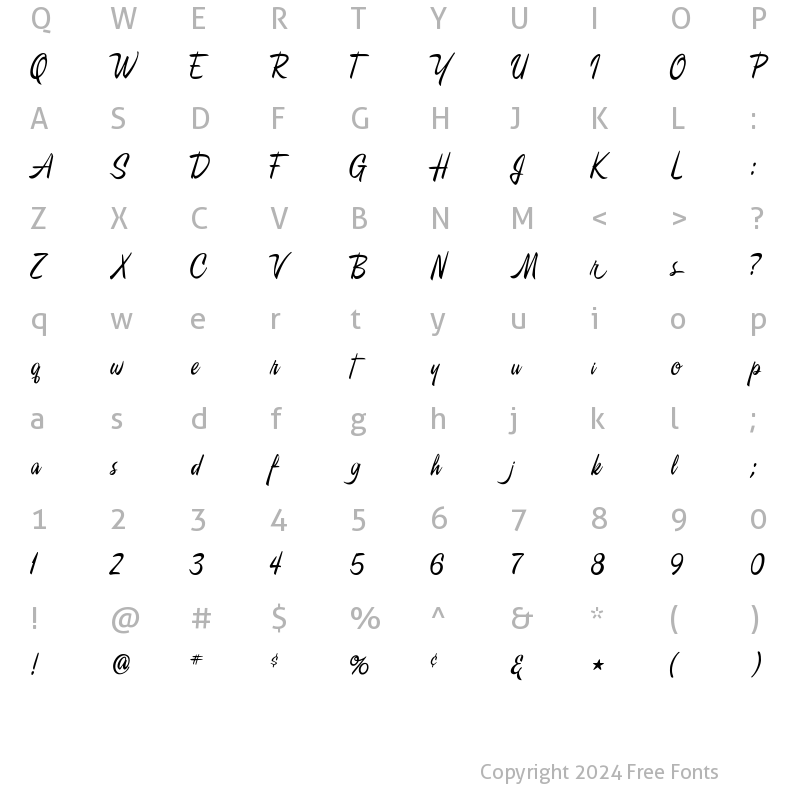 Character Map of A&S Signwriter Regular