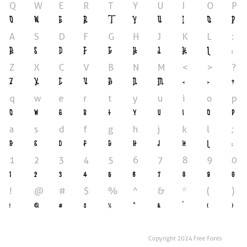 Character Map of asbak Regular