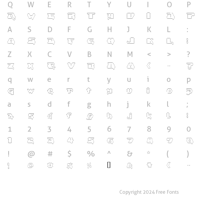 Character Map of Asciid Regular