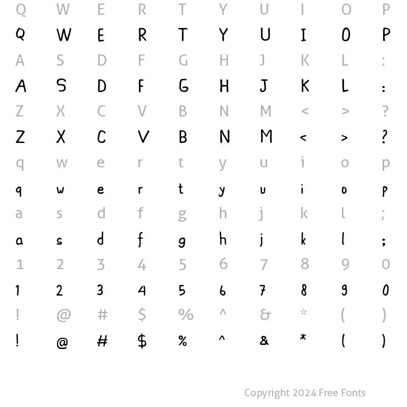 Character Map of ASCOTA Regular