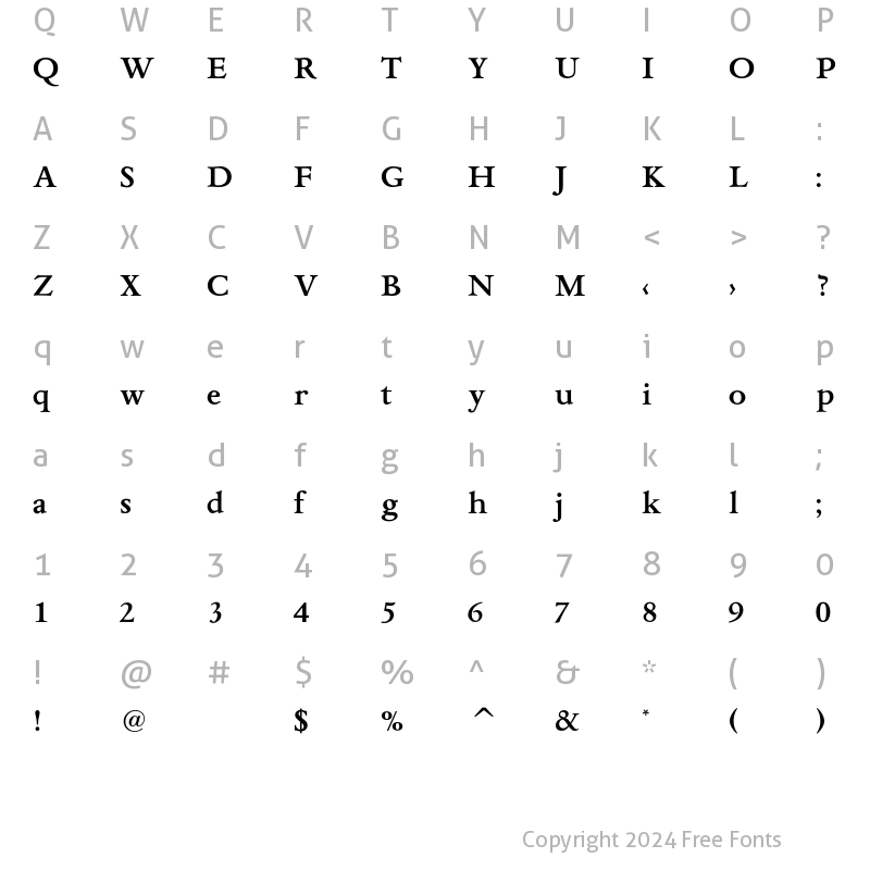 Character Map of AsdanteBold Regular