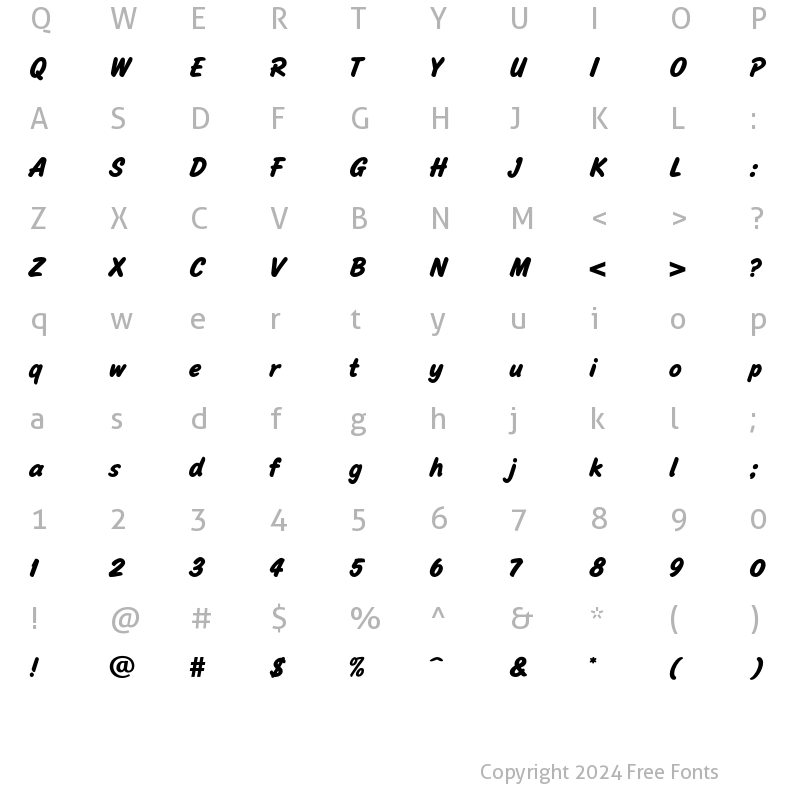 Character Map of AsdaScript Bold