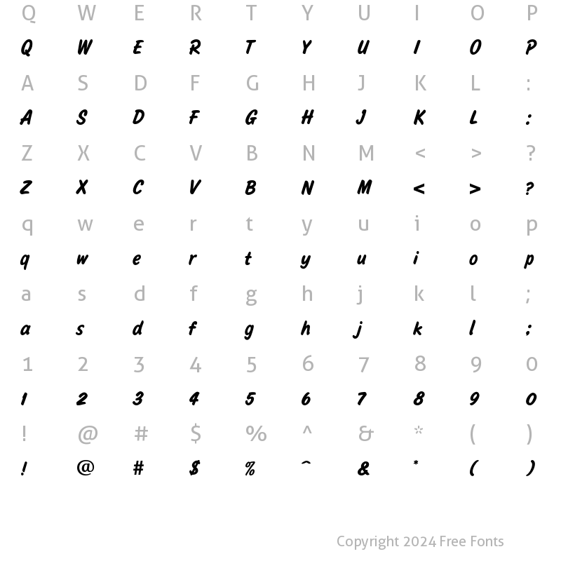 Character Map of AsdaScript Regular