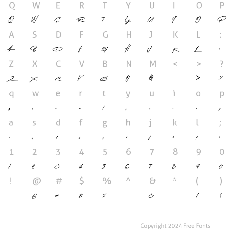 Character Map of Asem Kandis Regular