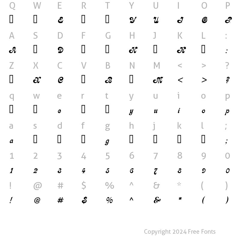 Character Map of Asessor Regular