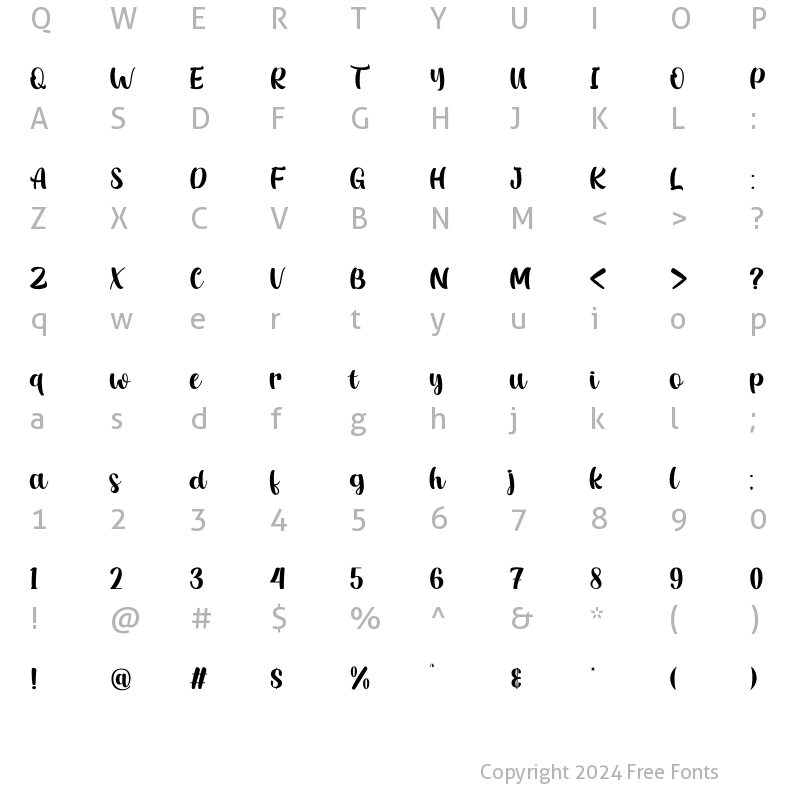 Character Map of Ashburton Regular