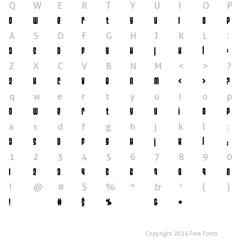 Character Map of Ashbury Regular