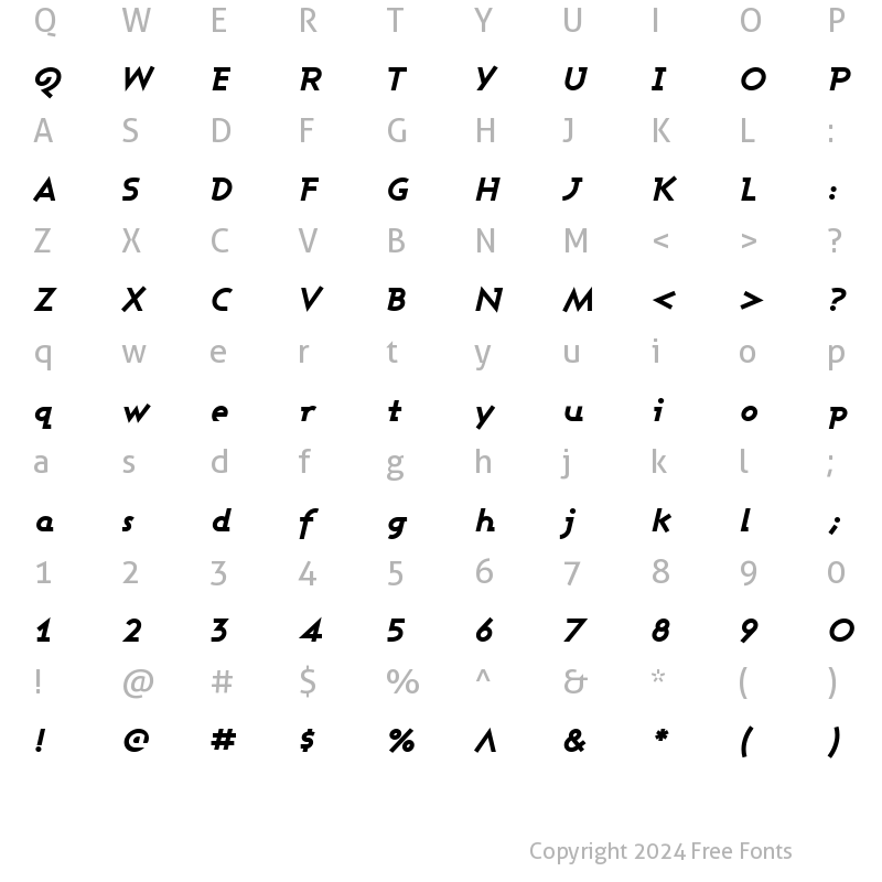 Character Map of Ashby Extra Bold Regular