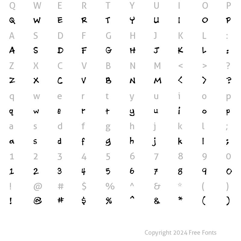 Character Map of Ashcan BB Regular