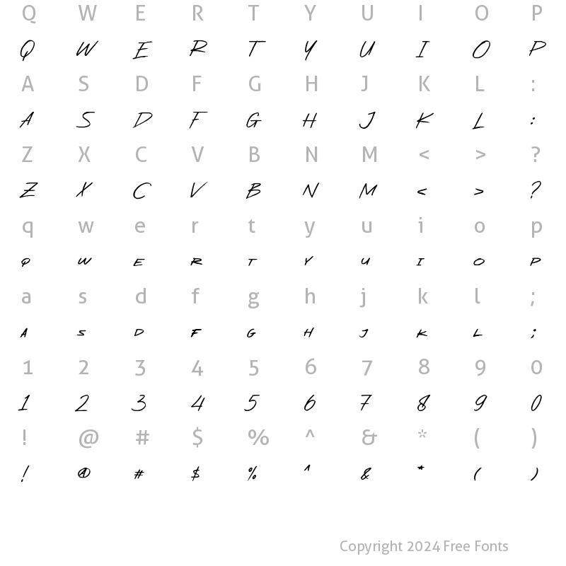 Character Map of Asher Punk Regular