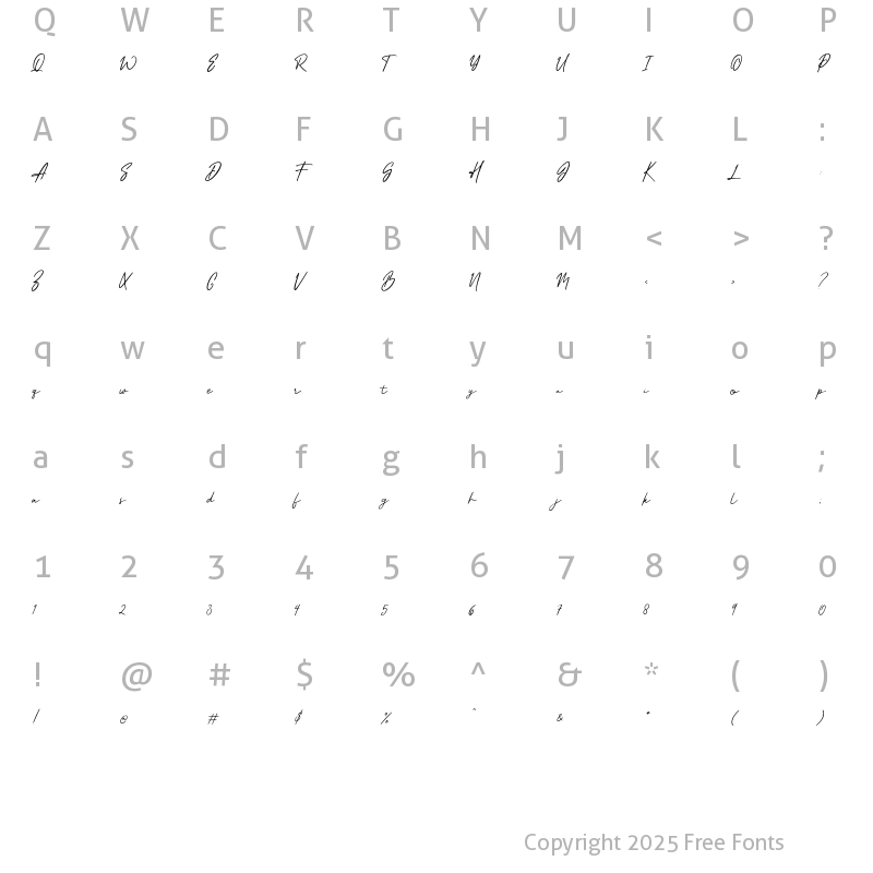 Character Map of Asheville Regular