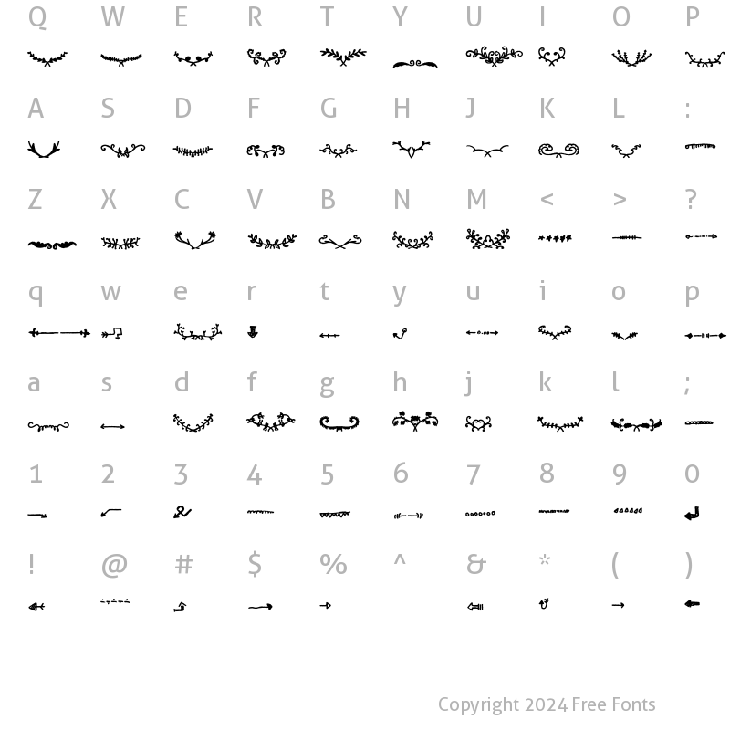 Character Map of AshialOrn Regular