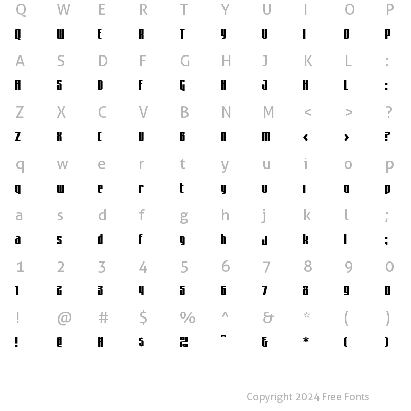 Character Map of Asimov Sans Regular