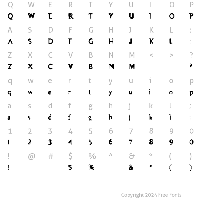 Character Map of Asman Regular