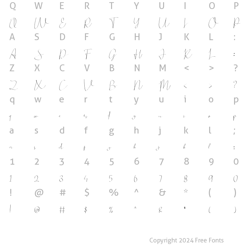 Character Map of Asnawy Regular