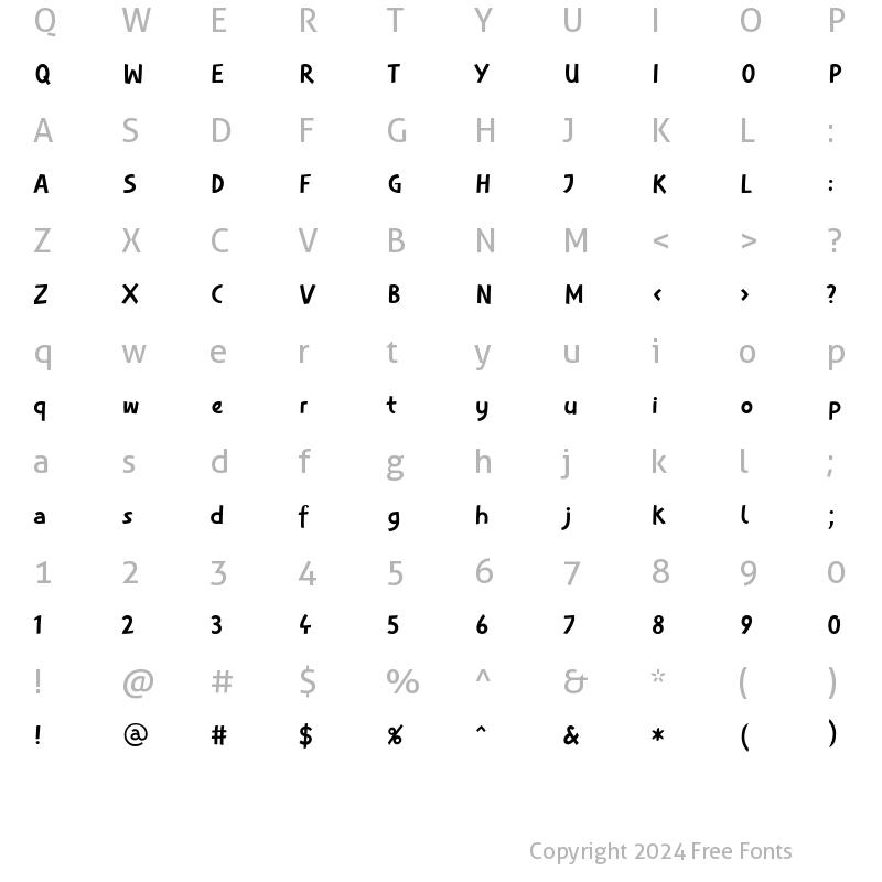 Character Map of AspectIntro LT Regular Regular