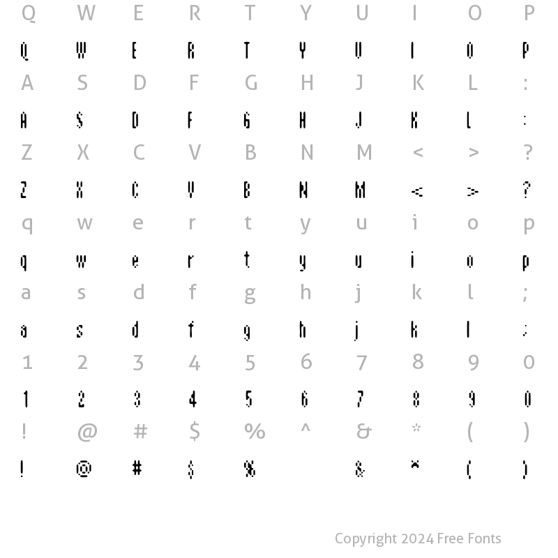 Character Map of Aspersion Regular