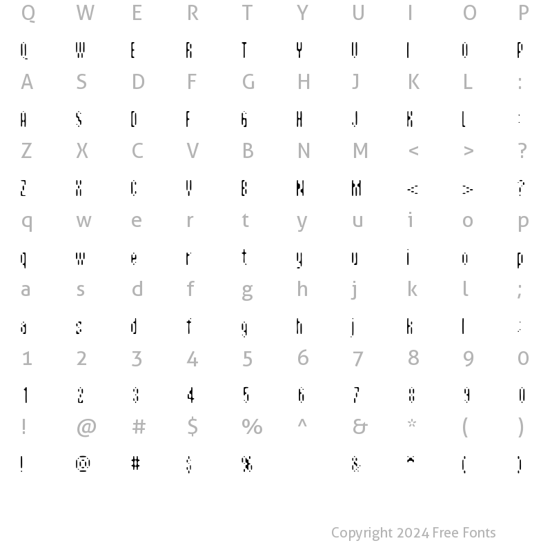 Character Map of AspersionLight Regular