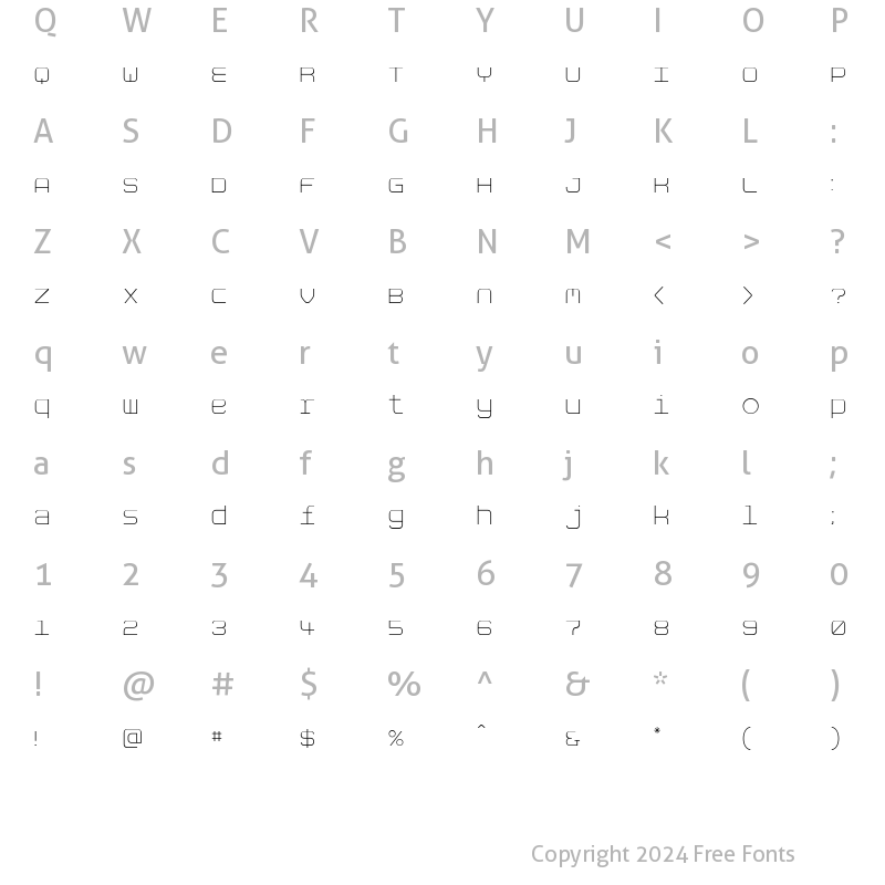 Character Map of AspirinRefillHalfdose Regular