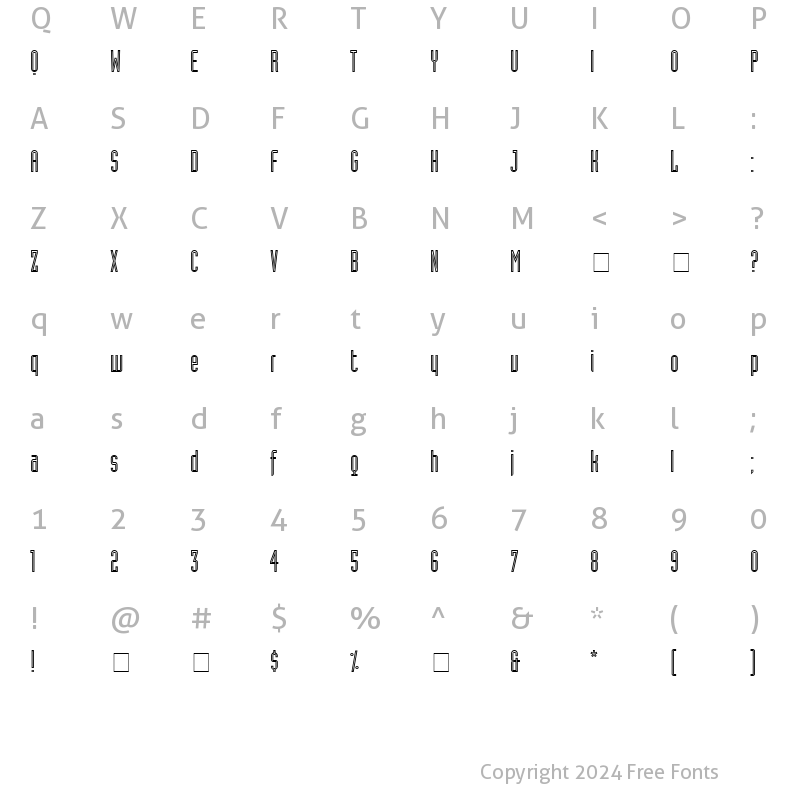 Character Map of Assembly SSi Alternate