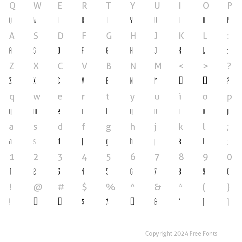 Character Map of AssemblyLightSSK Regular