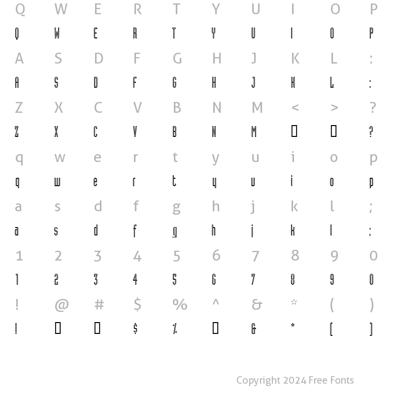 Character Map of AssemblyOutlineAlternateSSK Regular