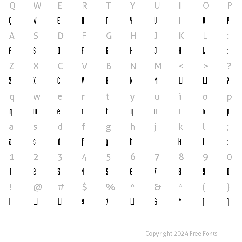 Character Map of AssemblySSK Regular