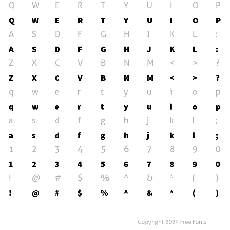 Character Map of Assistant ExtraBold