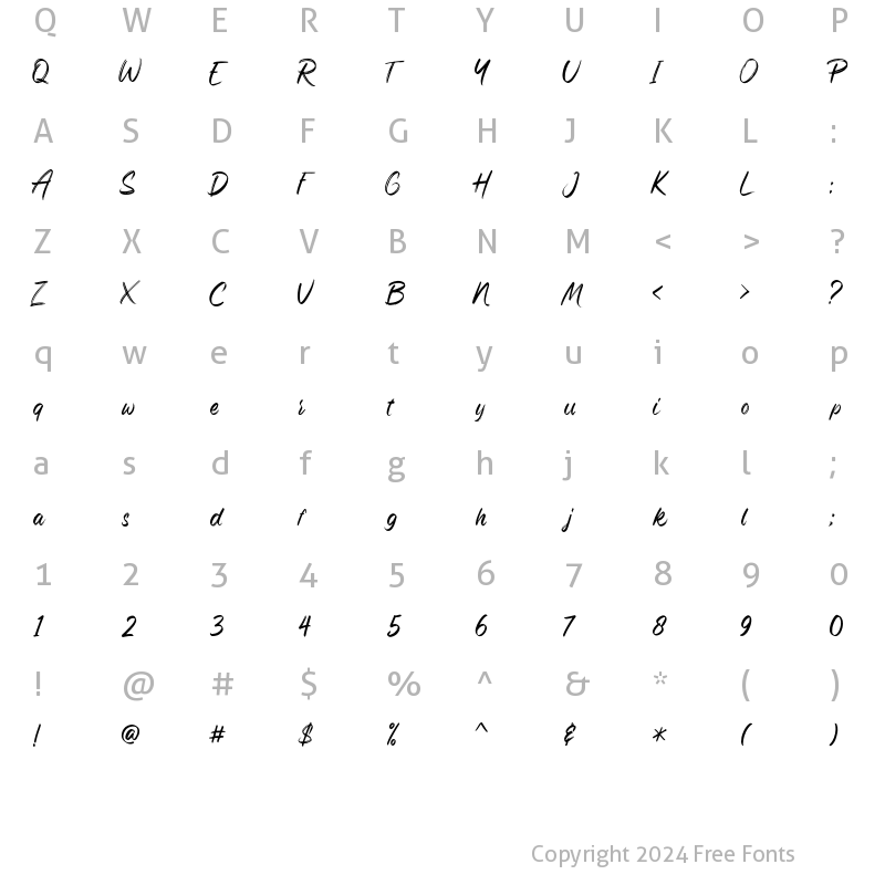 Character Map of Assylum Regular