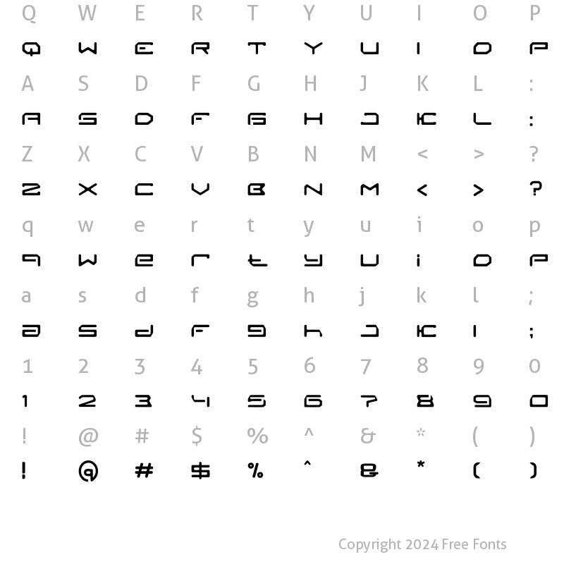 Character Map of ASTEOFA Regular