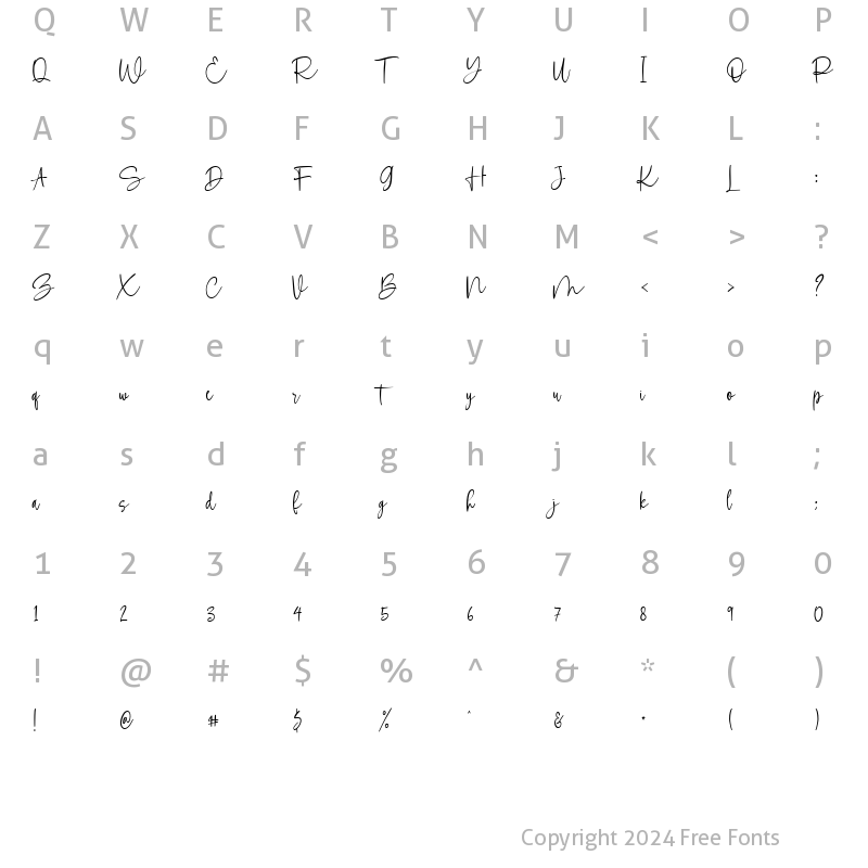 Character Map of Asterikats Regular