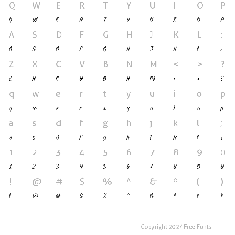 Character Map of Asterix Italic Regular