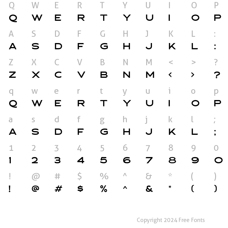 Character Map of Asterone Regular