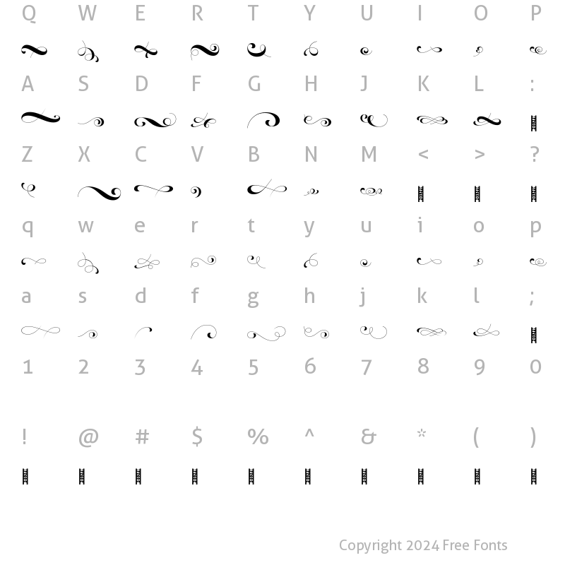 Character Map of Astila Ornament