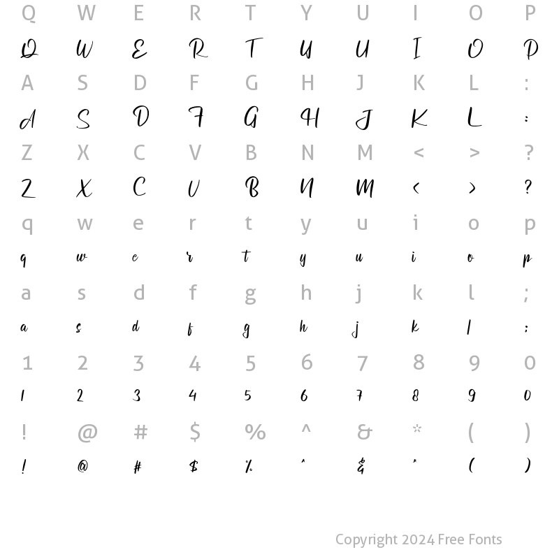 Character Map of Astitula Regular