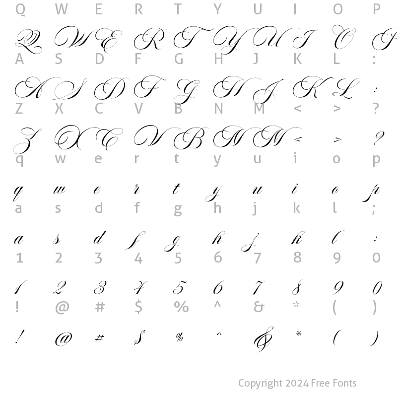 Character Map of Aston Script Regular