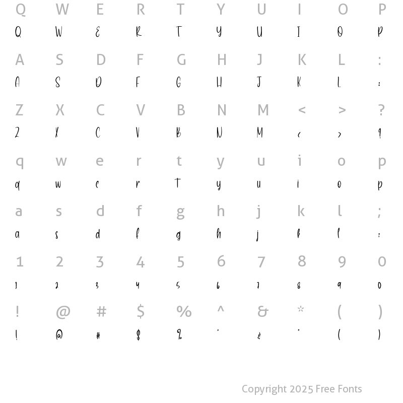 Character Map of Aston Sofianty Regular