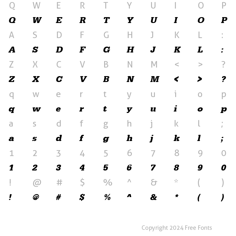 Character Map of AstridBecker Bold Italic