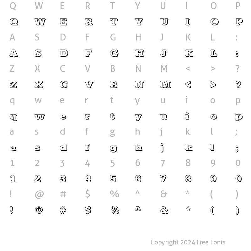 Character Map of AstridBeckerShadowE Bold