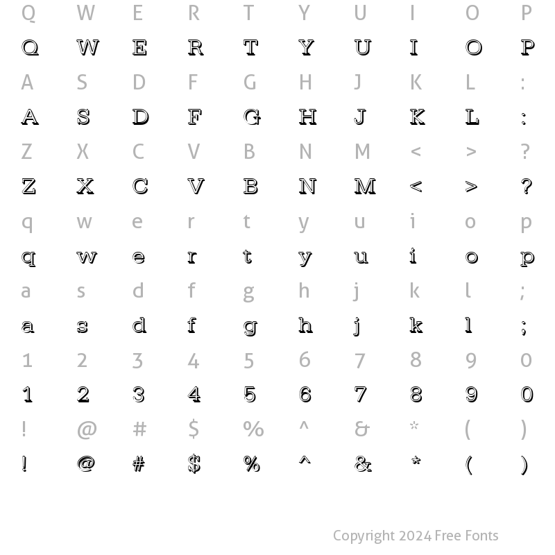 Character Map of AstridBeckerShadowE-Light Normal