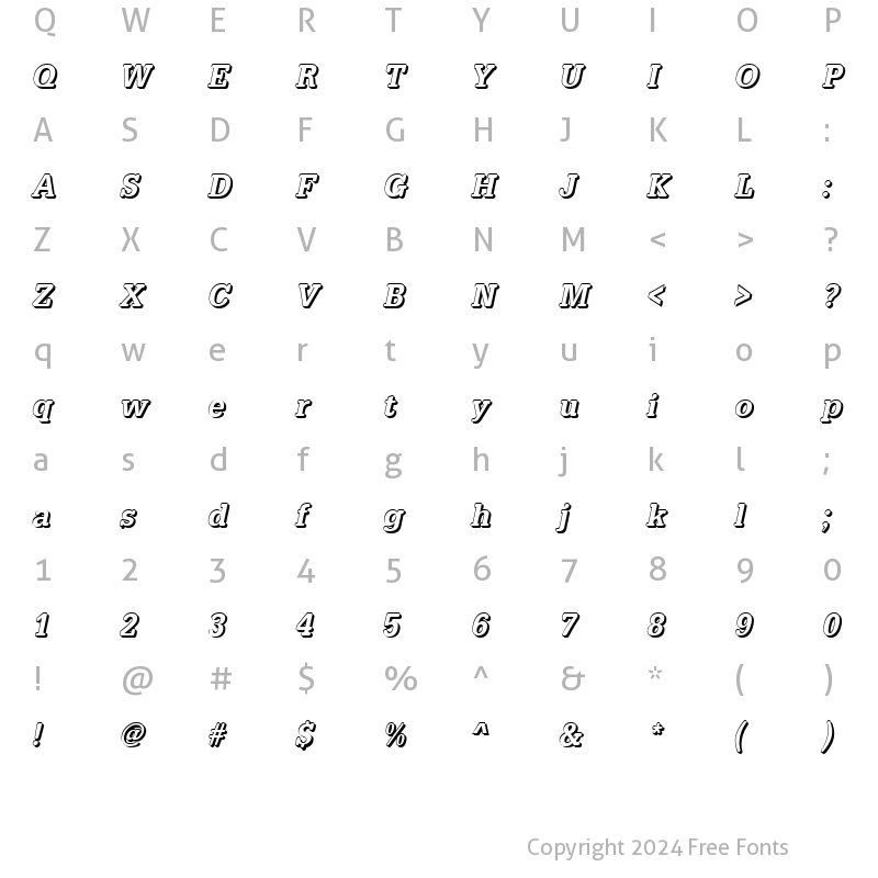 Character Map of AstridBeckerShadowN-Medium Italic