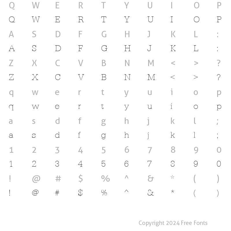 Character Map of AstridBeckerWideXlight Regular