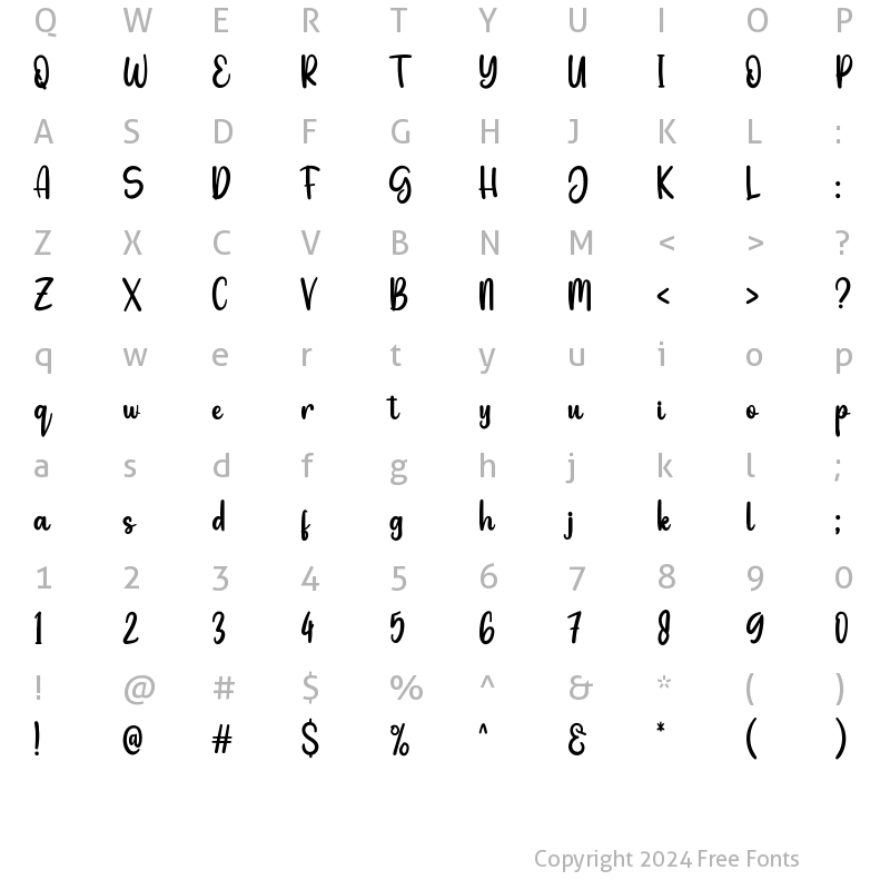 Character Map of Astringe Regular