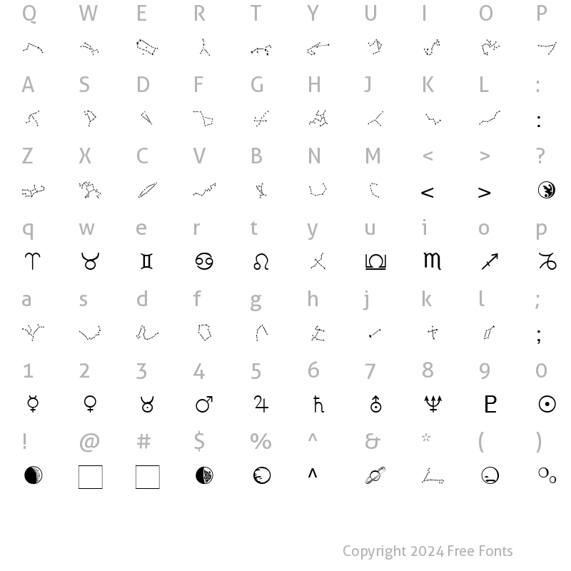 Character Map of Astro1 Becker Normal