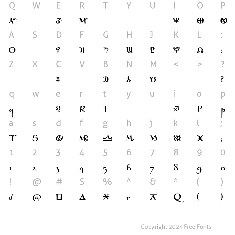 Character Map of AstroGanza Regular